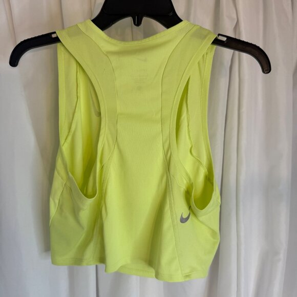 Nike Dri-Fit Neon Yellow Crop Racerback Tank Top Womens L - Picture 4 of 8